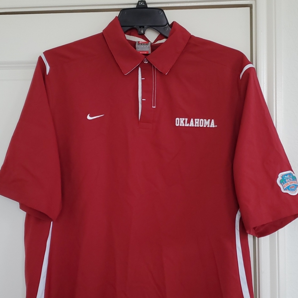 Nike Oklahoma OU 2009 FedEx orange bowl polo M